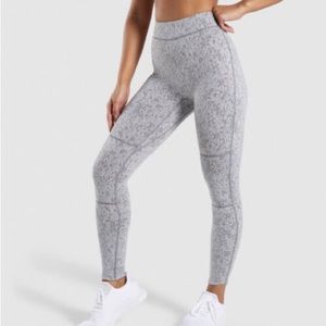 Gymshark Fleur Texture Leggings NWT Small Gray Charcoal Marl EUC Look like new